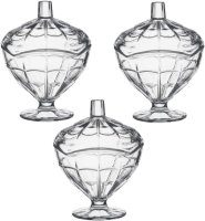 3 x Pasabahce 98585 Glory Zuckerdose aus Glas mit Deckel