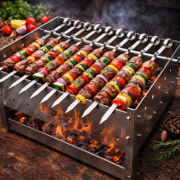 OLYMP 10 x Schaschlikspiesse 1,5 mm Edelstahl 50cm Grillspiesse