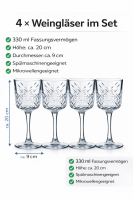 PASABAHCE 440276 Timeless Weingläser Kelchgläser 4er-Set 330ml