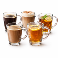 3 x 2er Set - Pasabahce 55531 Teeglas mit Henkel Basic 340ml